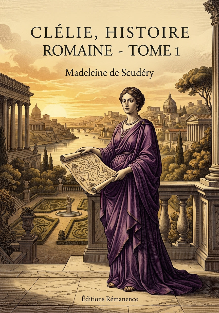 Livre Clélie, histoire romaine - Tome 1 par Madeleine de Scudéry - Couverture - Editions Remanence