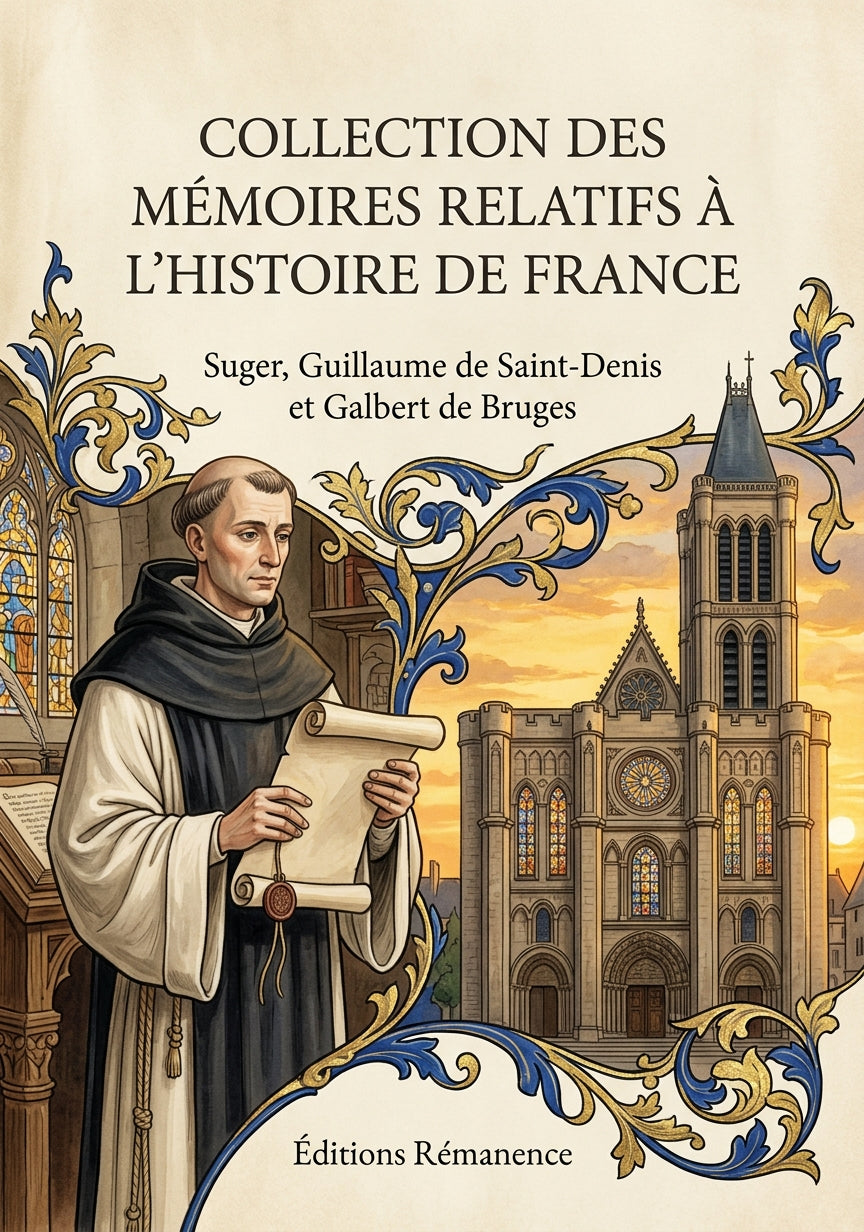 Livre Collection des mémoires relatifs à l’histoire de France par Suger, Guillaume de Saint-Denis et Galbert de Bruges - Couverture - Editions Remanence