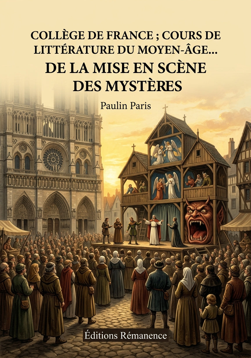 Livre Collège de France ; cours de littérature du Moyen-âge… de la mise en scène des mystères par Paulin Paris - Couverture - Editions Remanence
