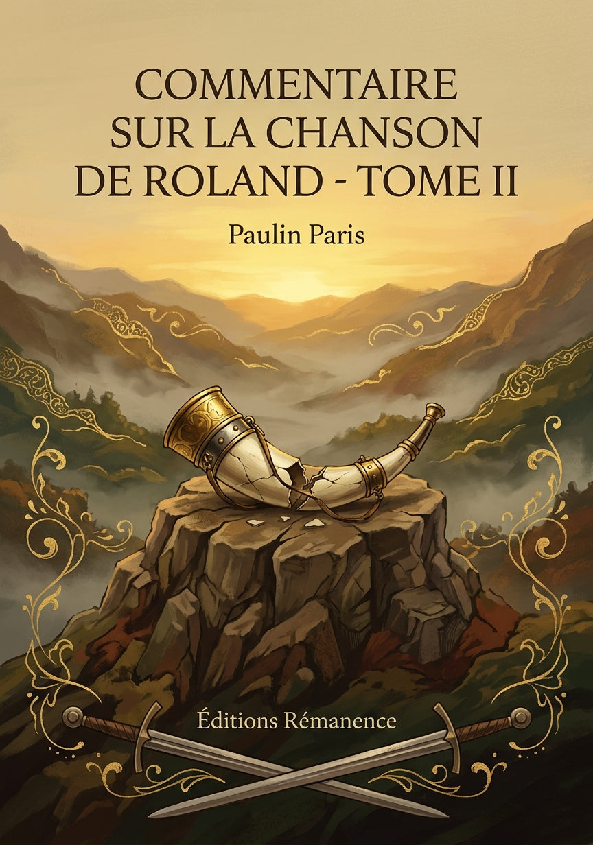 Livre Commentaire sur la chanson de Roland - Tome II par Paulin Paris - Couverture - Editions Remanence