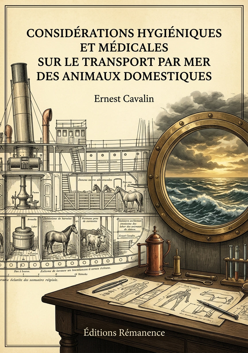 Livre Considérations hygiéniques et médicales sur le transport par mer des animaux domestiques par Ernest Cavalin - Couverture - Editions Remanence