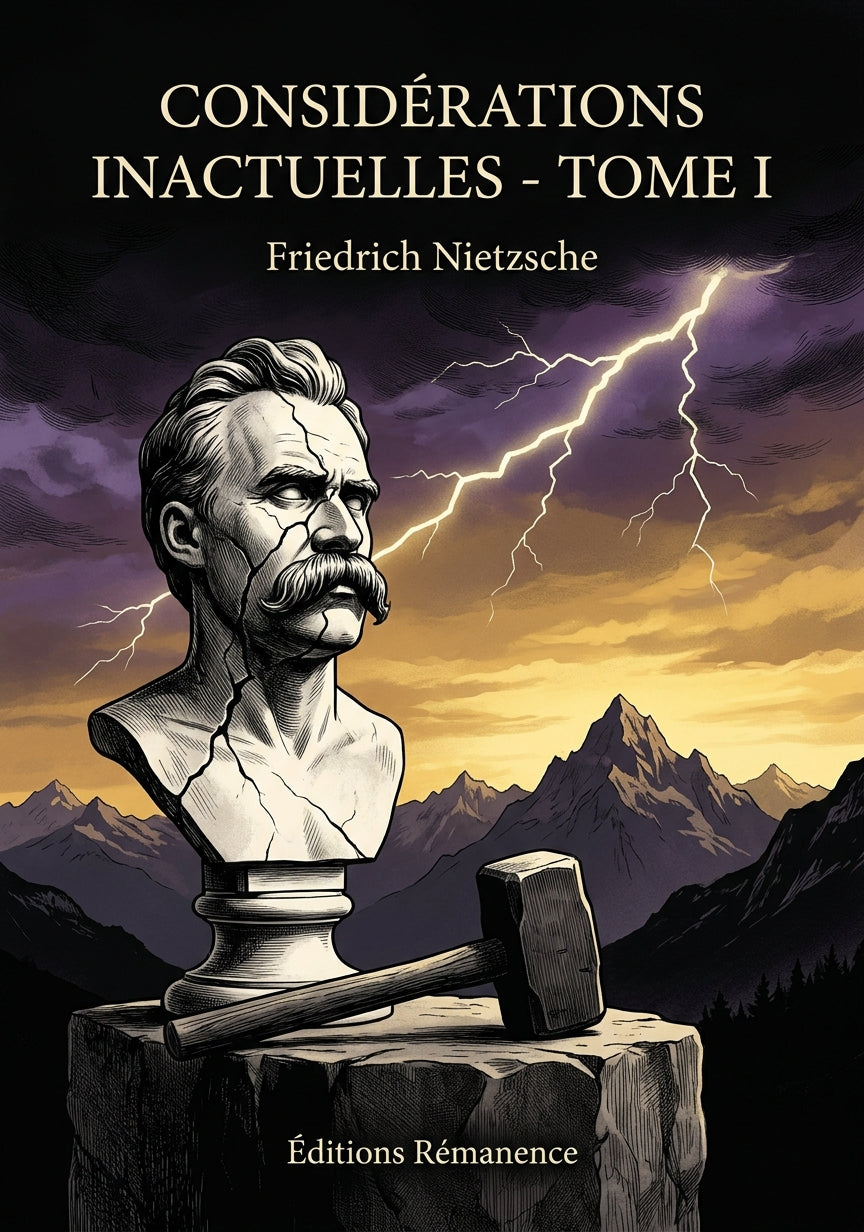 Livre Considérations inactuelles - Tome I par Friedrich Nietzsche - Couverture - Editions Remanence