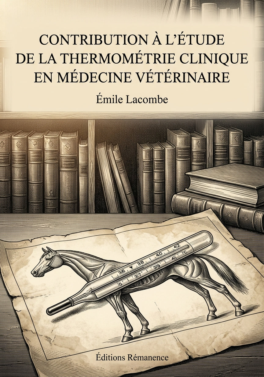 Livre Contribution à l’étude de la thermométrie clinique en médecine vétérinaire par Émile Lacombe - Couverture - Editions Remanence
