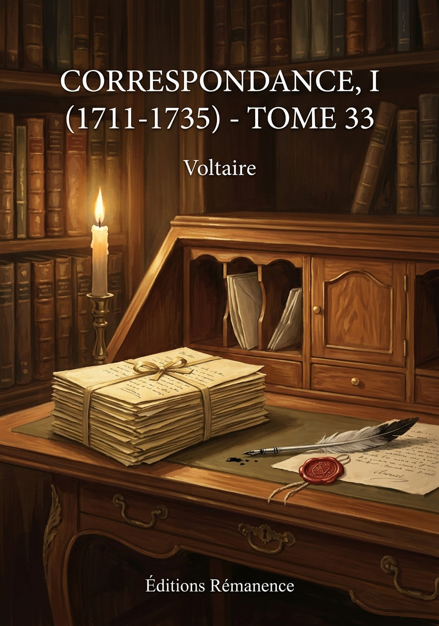 Livre Correspondance, I (1711-1735) - Tome 33 par Voltaire - Couverture - Editions Remanence