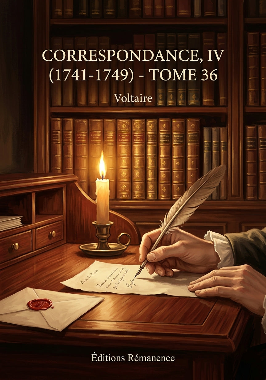 Livre Correspondance, IV (1741-1749) - Tome 36 par Voltaire - Couverture - Editions Remanence
