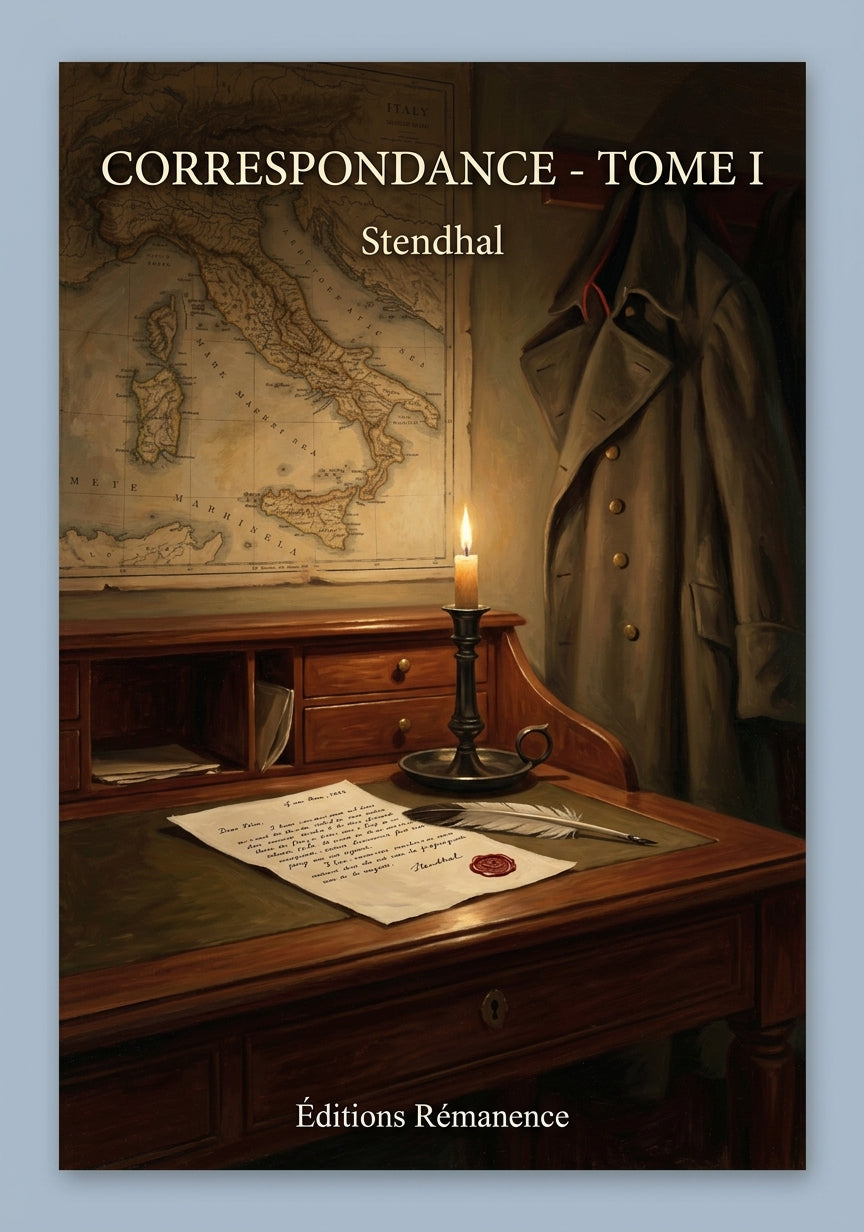 Livre Correspondance - Tome I par Stendhal - Couverture - Editions Remanence