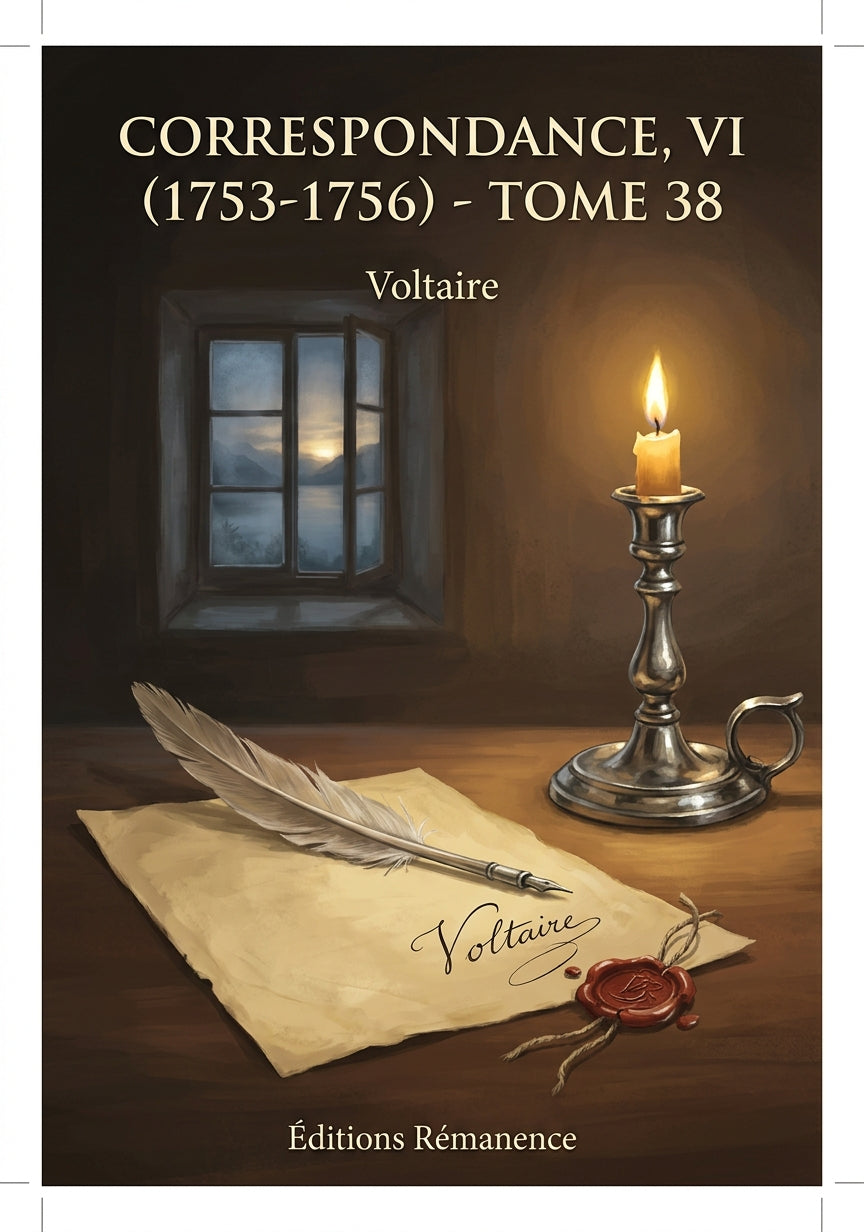 Livre Correspondance, VI (1753-1756) - Tome 38 par Voltaire - Couverture - Editions Remanence