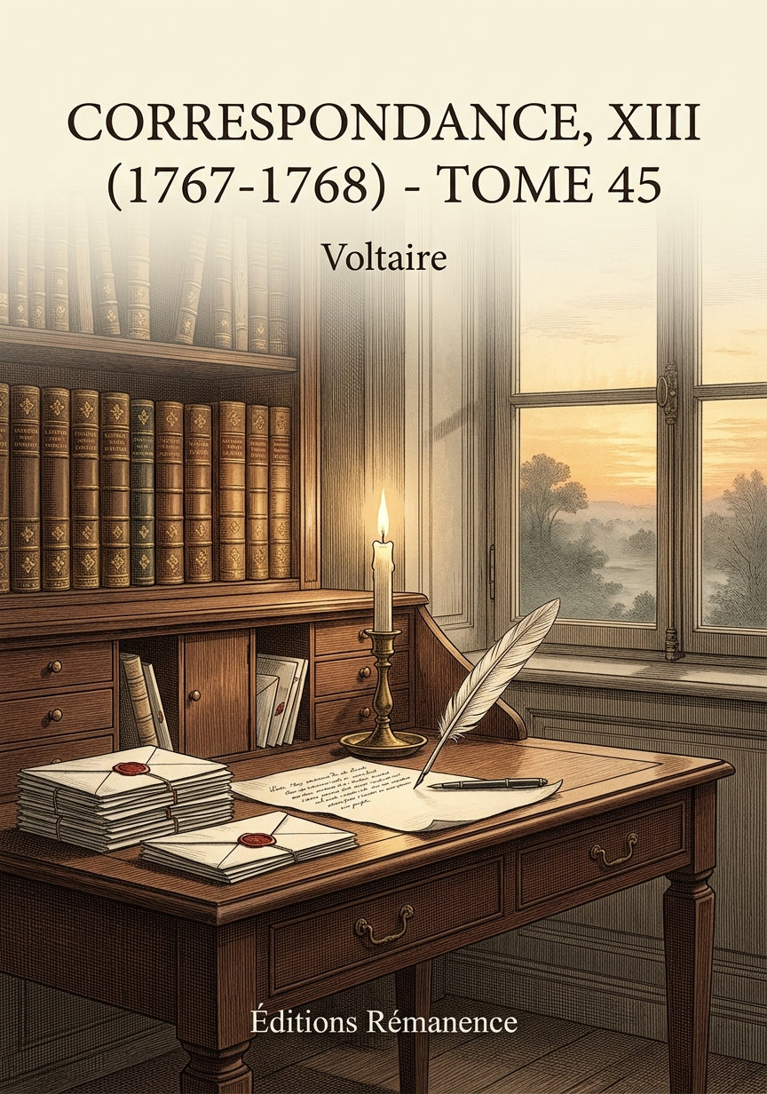 Livre Correspondance, XIII (1767-1768) - Tome 45 par Voltaire - Couverture - Editions Remanence