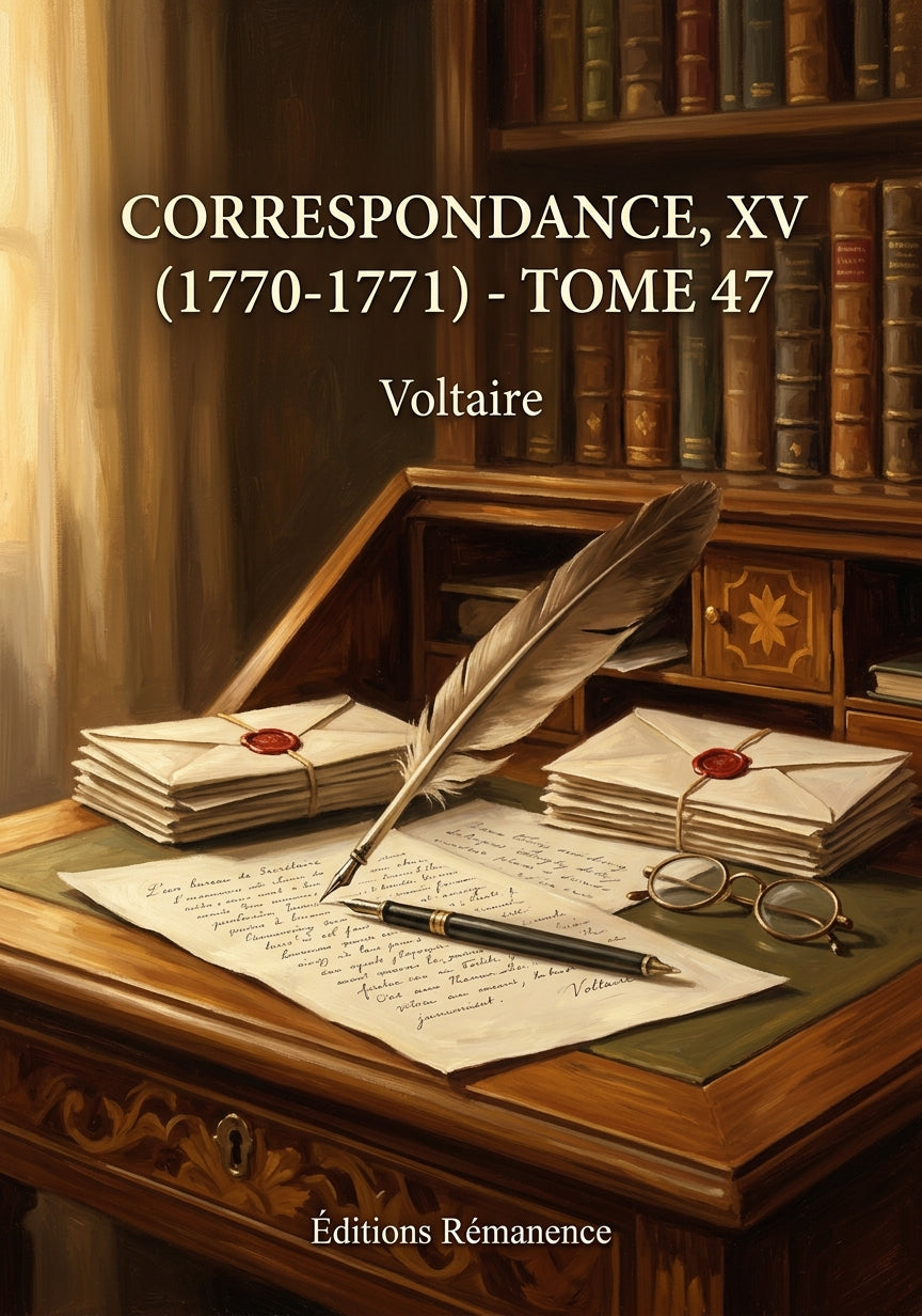 Livre Correspondance, XV (1770-1771) - Tome 47 par Voltaire - Couverture - Editions Remanence