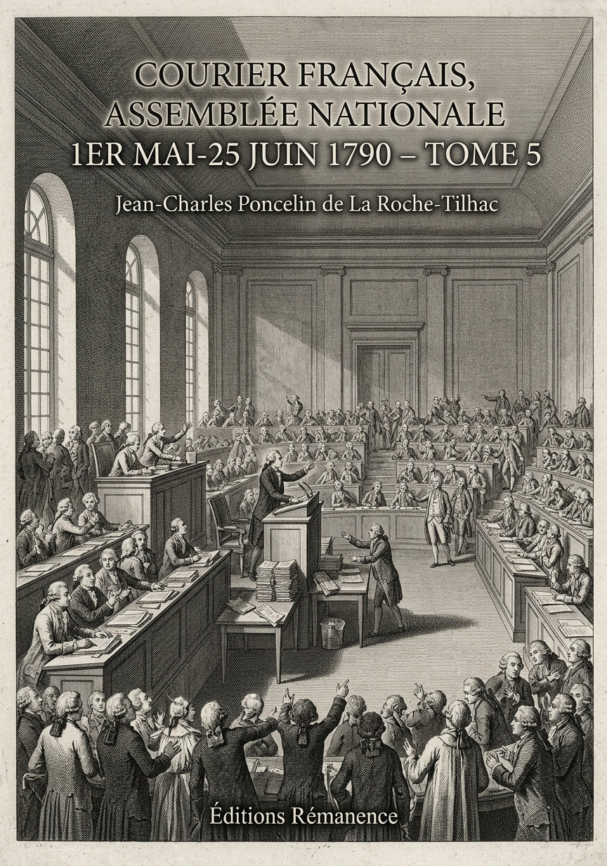 Livre Courier francais, Assemblée nationale 1er mai-25 juin 1790 - Tome 5 par Jean-Charles Poncelin de La Roche-Tilhac - Couverture - Editions Remanence