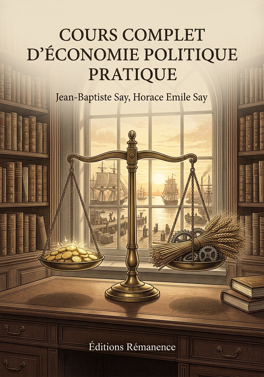 Livre Cours complet d’économie politique pratique par Jean-Baptiste Say, Horace Emile Say - Couverture - Editions Remanence