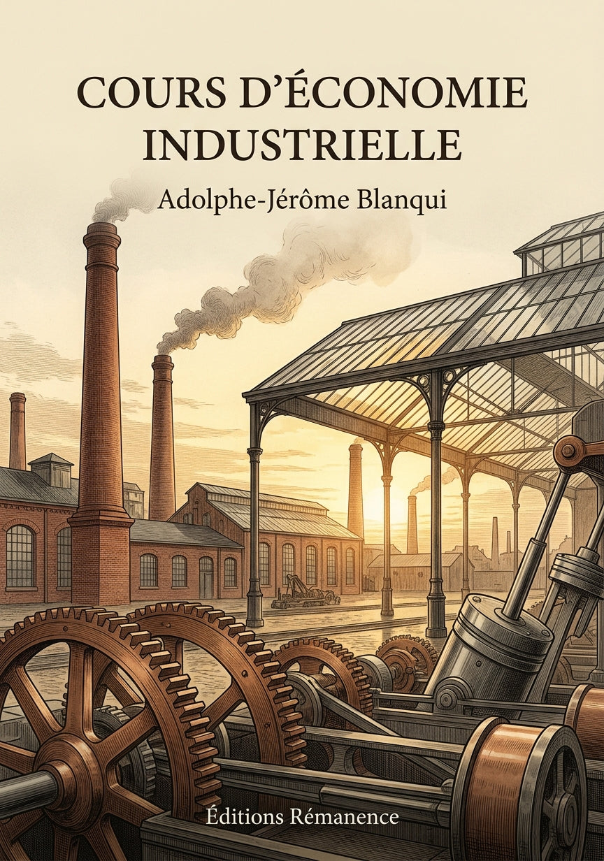 Livre Cours d’économie industrielle par Adolphe-Jérôme Blanqui - Couverture - Editions Remanence