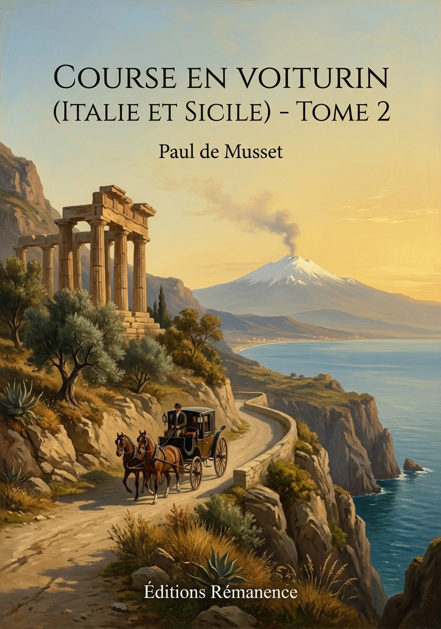 Livre Course en voiturin (Italie et Sicile) - Tome 2 par Paul de Musset - Couverture - Editions Remanence