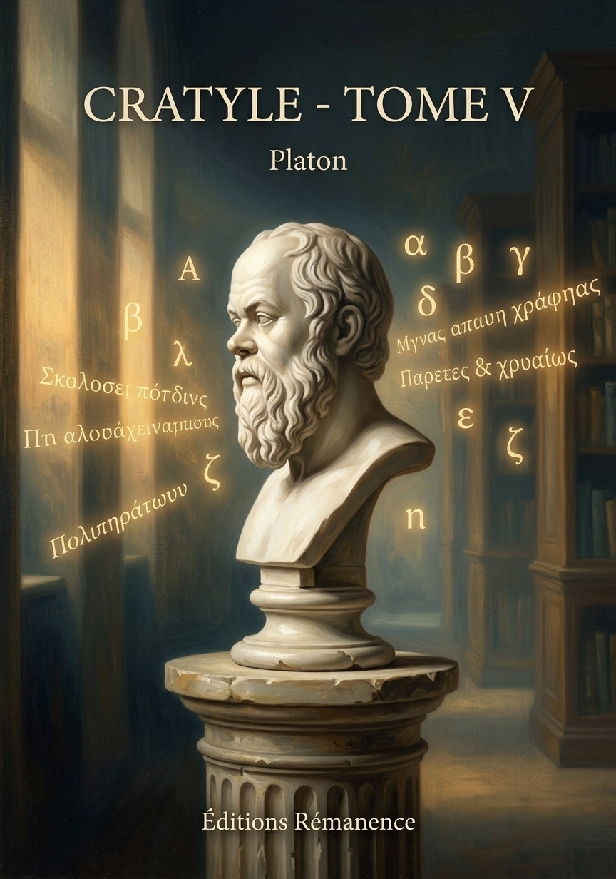 Livre Cratyle - Tome V par Platon - Couverture - Editions Remanence