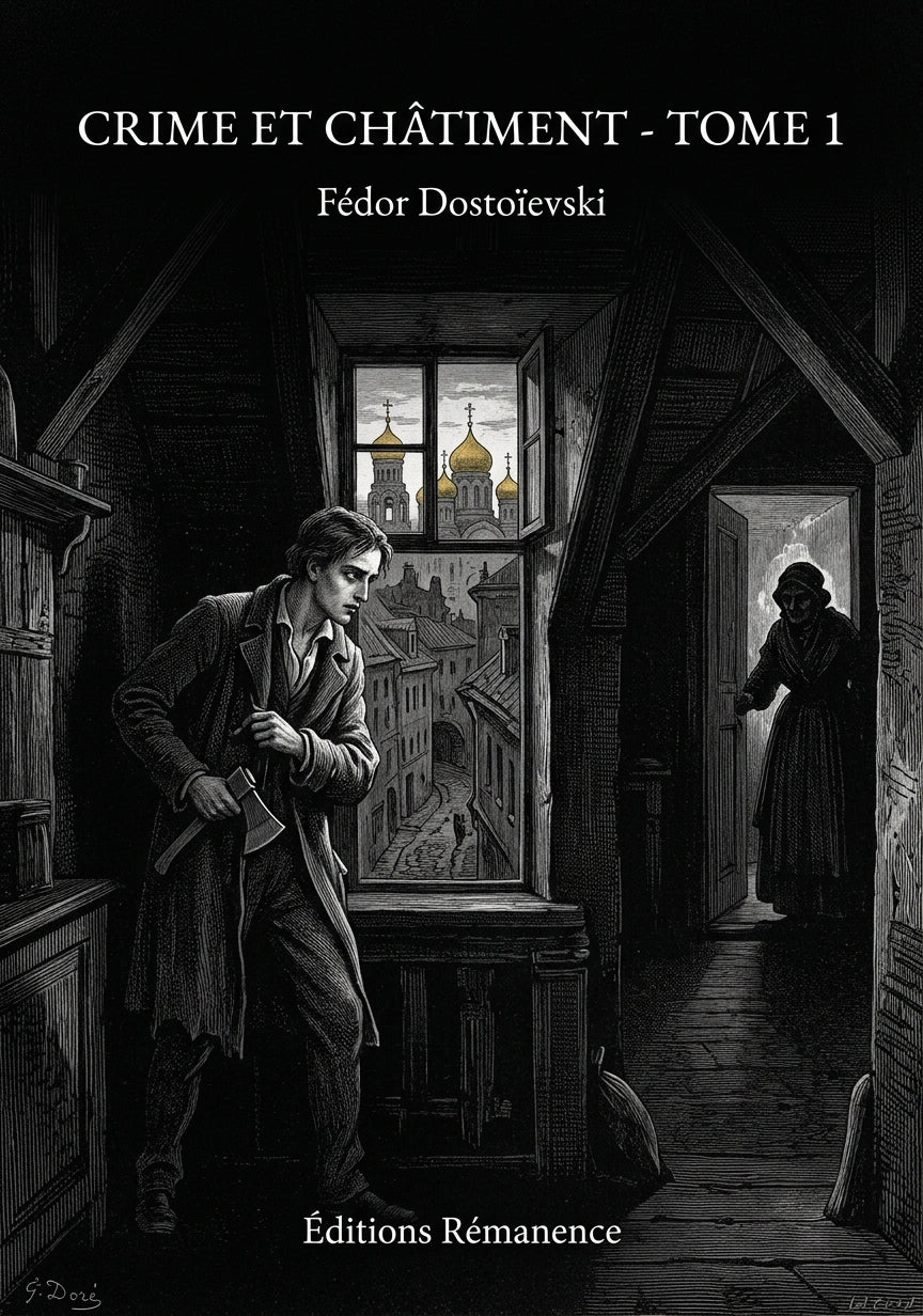 Livre Crime et Châtiment - Tome 1 par Fédor Dostoïevski - Couverture - Editions Remanence