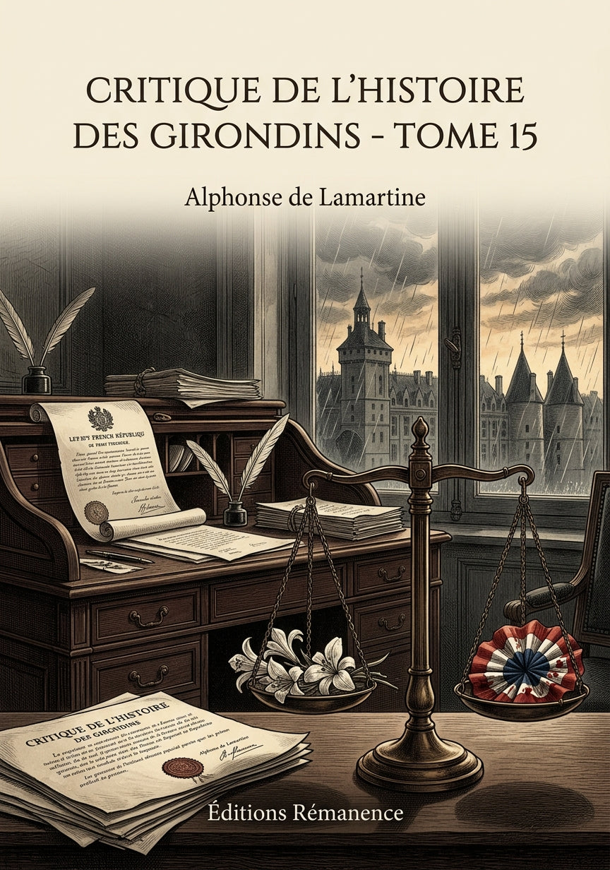 Livre Critique de l'histoire des Girondins - Tome 15 par Alphonse de Lamartine - Couverture - Editions Remanence