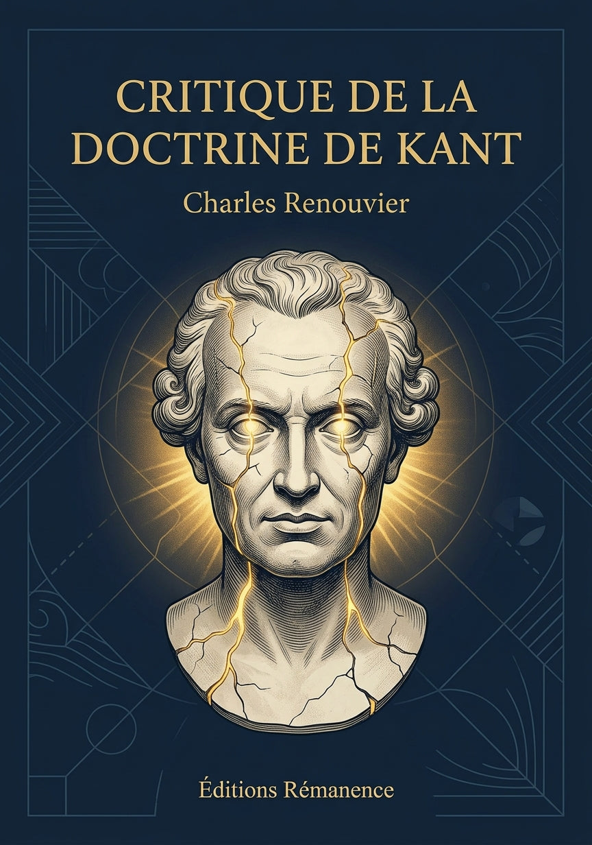 Livre Critique de la doctrine de Kant par Charles Renouvier - Couverture - Editions Remanence