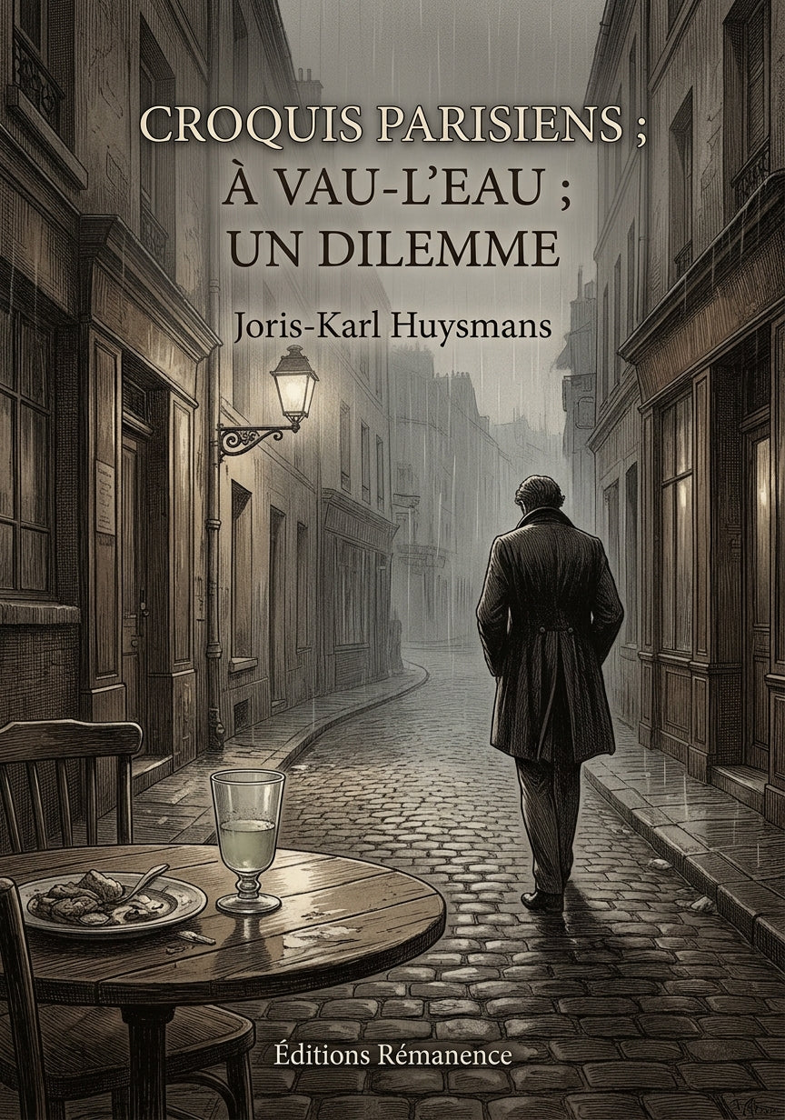 Livre Croquis parisiens ; À vau-l’eau ; Un dilemme par Joris-Karl Huysmans - Couverture - Editions Remanence