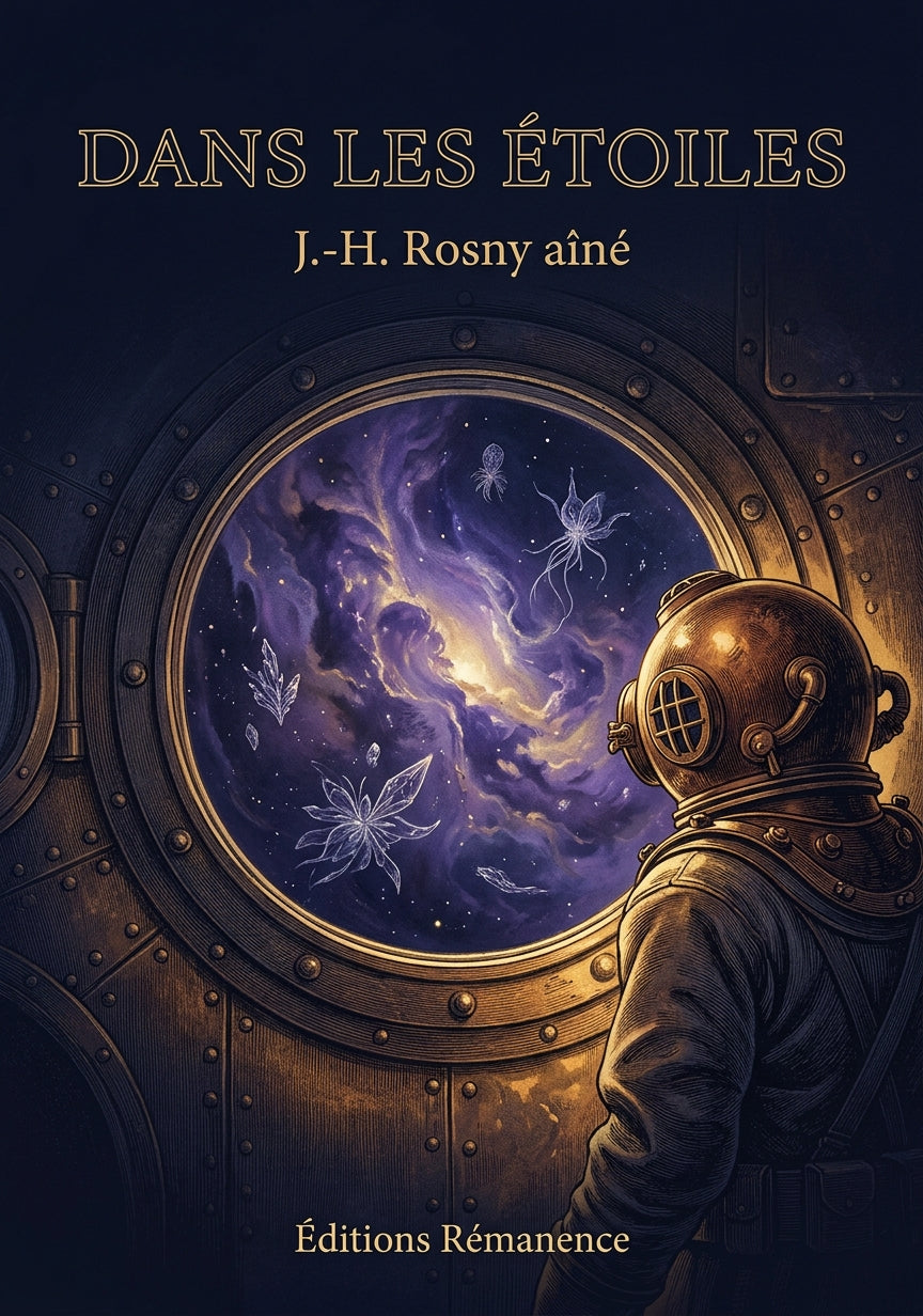 Livre Dans les étoiles par J.-H. Rosny aîné - Couverture - Editions Remanence