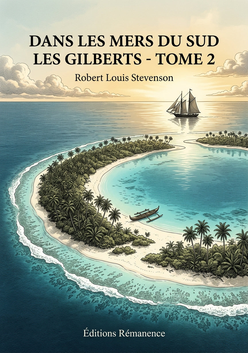 Livre Dans les mers du sud Les Gilberts - Tome 2 par Robert Louis Stevenson - Couverture - Editions Remanence