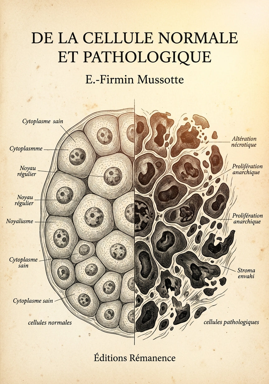 Livre De la cellule normale et pathologique par E.-Firmin Mussotte - Couverture - Editions Remanence
