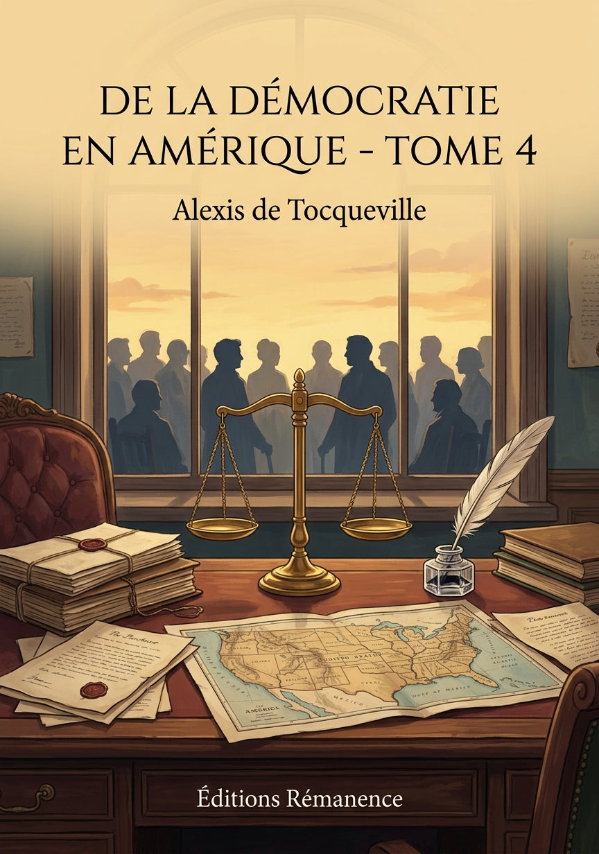 Livre De la démocratie en Amérique - Tome 4 par Alexis de Tocqueville - Couverture - Editions Remanence