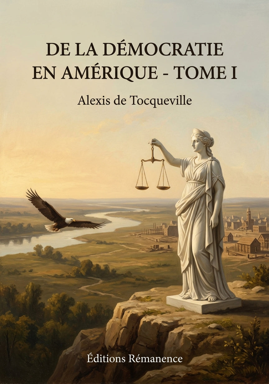Livre De la démocratie en Amérique - Tome I par Alexis de Tocqueville - Couverture - Editions Remanence