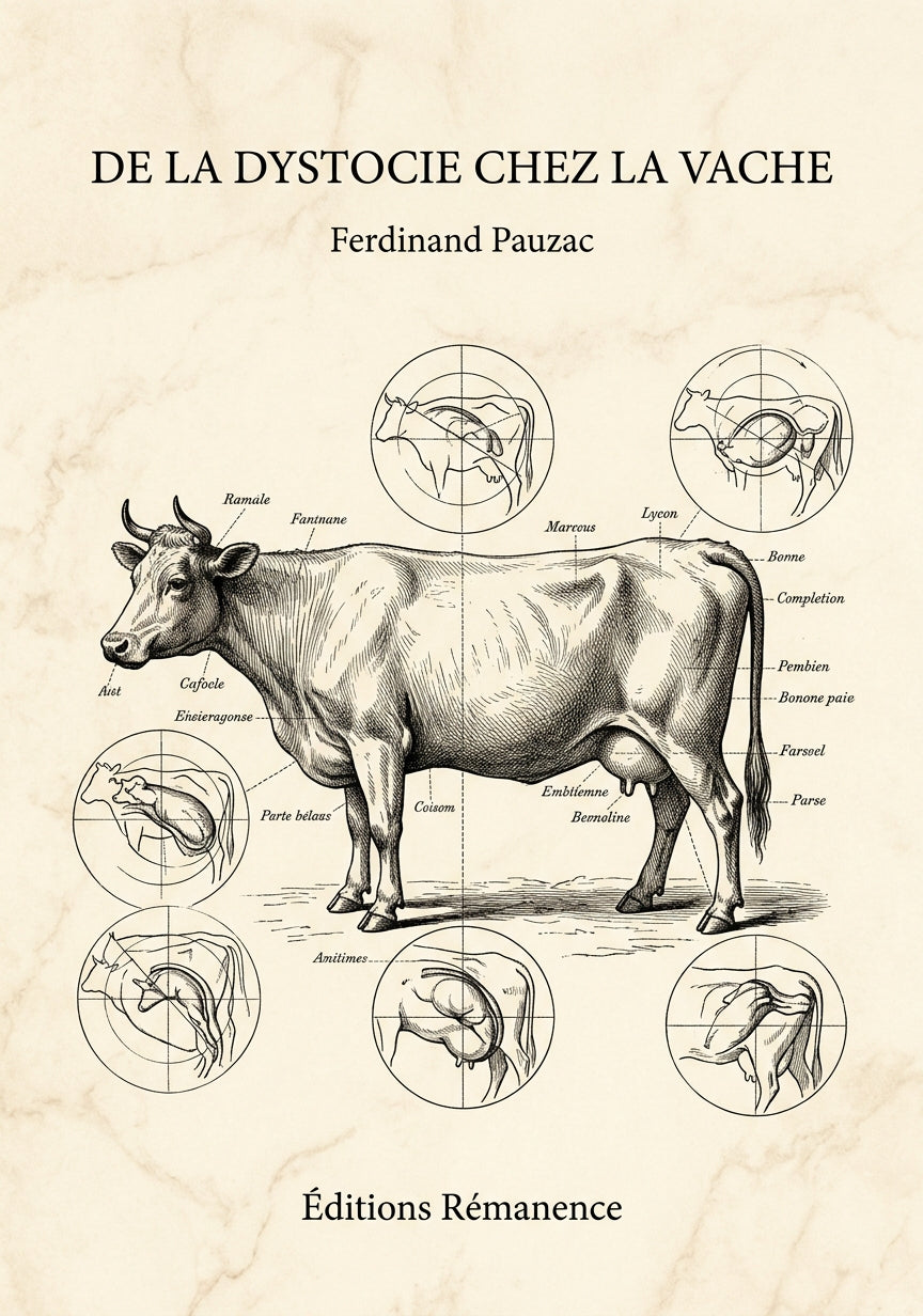 Livre De la dystocie chez la vache par Ferdinand Pauzac - Couverture - Editions Remanence