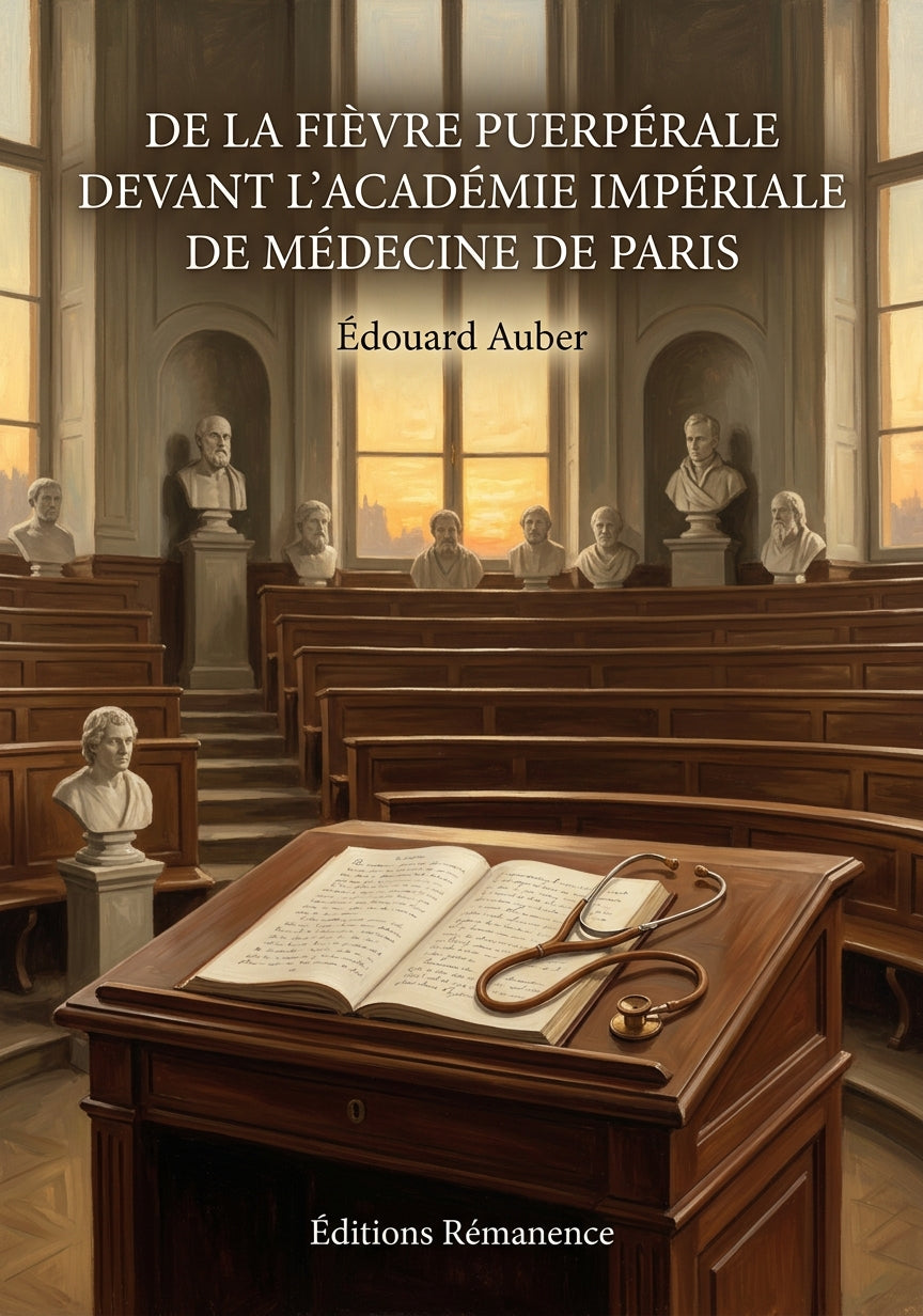 Livre De la fièvre puerpérale devant l’Académie impériale de médecine de Paris par Édouard Auber - Couverture - Editions Remanence