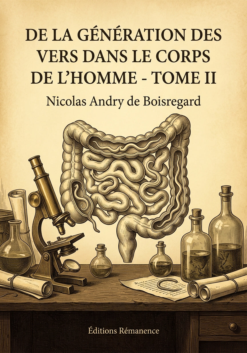 Livre De la génération des vers dans le corps de l’homme - Tome II par Nicolas Andry de Boisregard - Couverture - Editions Remanence