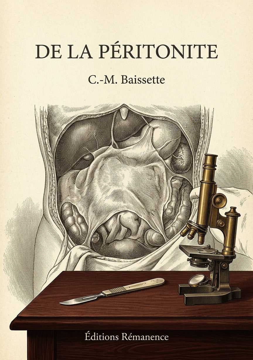 Livre De la péritonite par C.-M. Baissette - Couverture - Editions Remanence