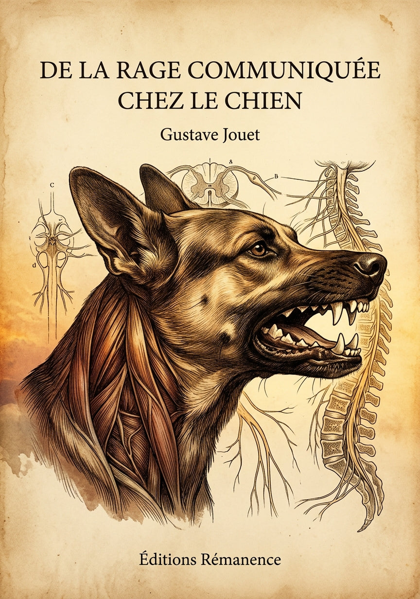 Livre De la rage communiquée chez le chien par Gustave Jouet - Couverture - Editions Remanence