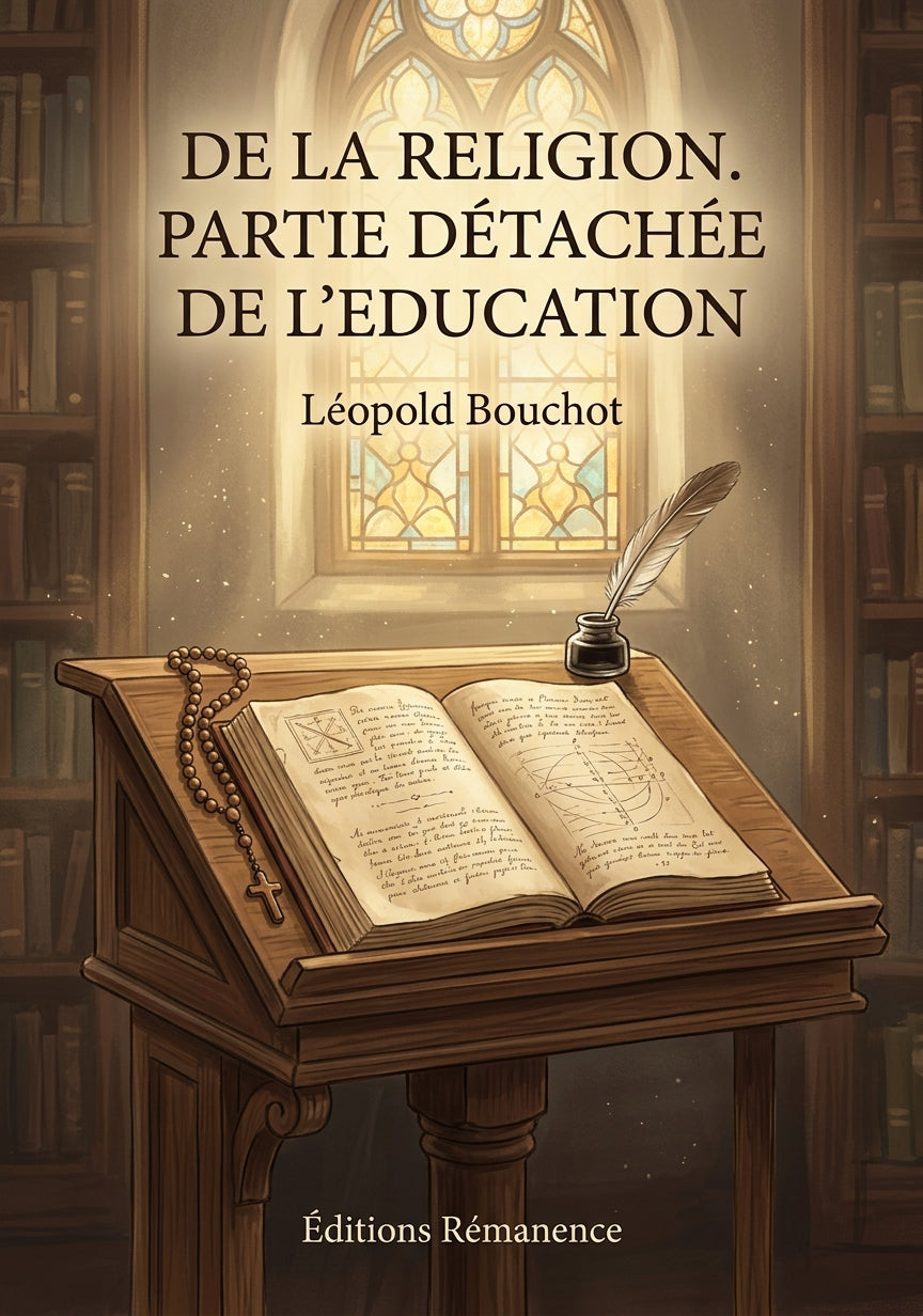 Livre De la Religion. Partie détachée de l’Education par Léopold Bouchot - Couverture - Editions Remanence