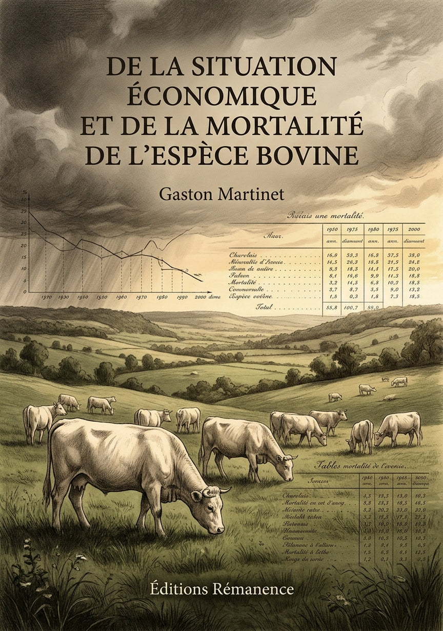 Livre De la situation économique et de la mortalité de l’espèce bovine par Gaston Martinet - Couverture - Editions Remanence