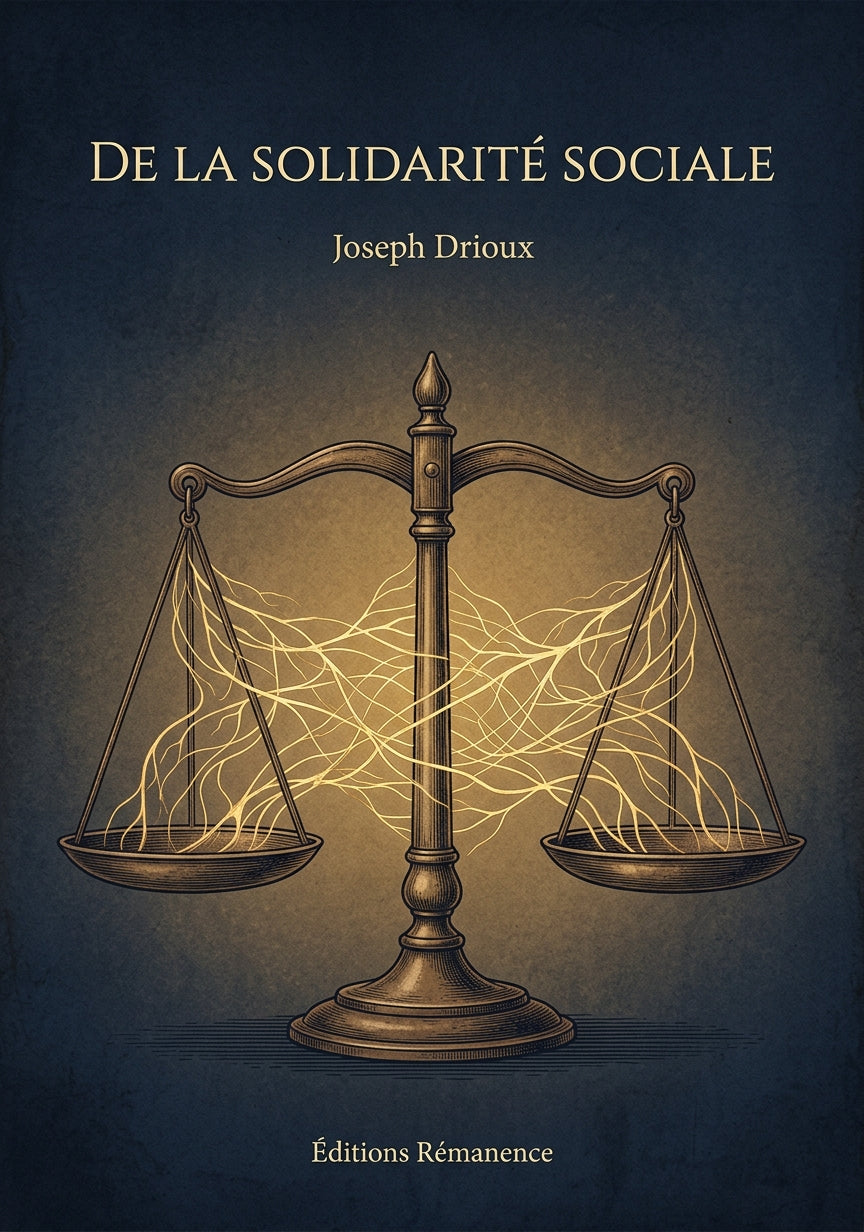 Livre De la solidarité sociale par Joseph Drioux - Couverture - Editions Remanence