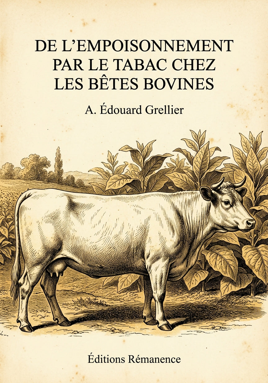 Livre De l’empoisonnement par le tabac chez les bêtes bovines par A. Édouard Grellier - Couverture - Editions Remanence