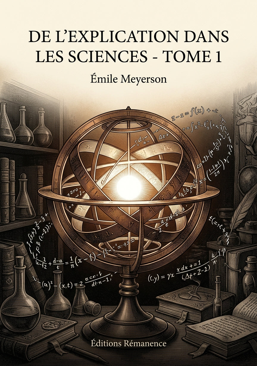 Livre De l’explication dans les sciences - Tome 1 par Émile Meyerson - Couverture - Editions Remanence