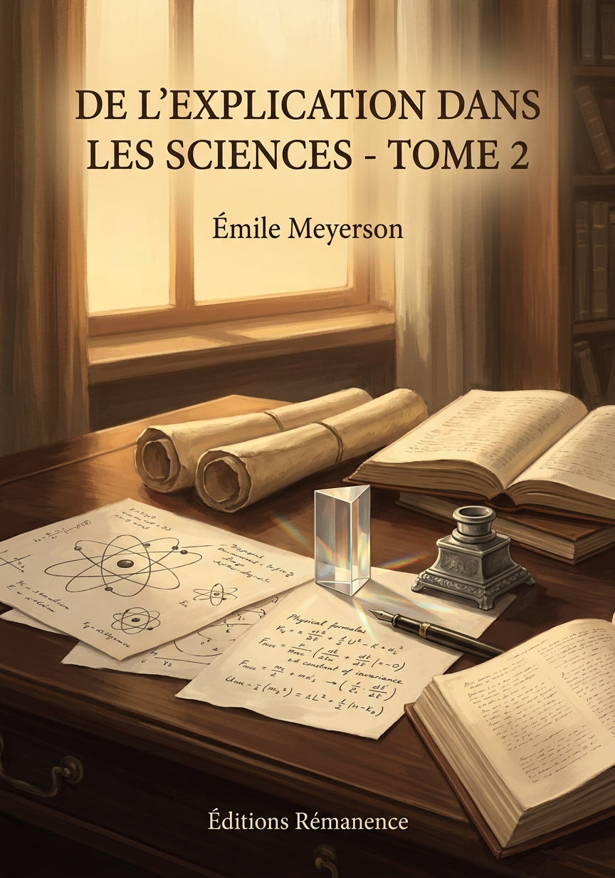 Livre De l’explication dans les sciences - Tome 2 par Émile Meyerson - Couverture - Editions Remanence