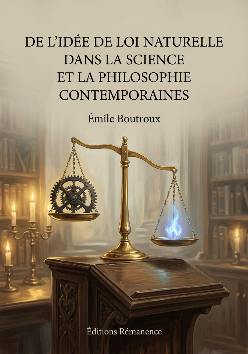 Livre De l’idée de loi naturelle dans la science et la philosophie contemporaines par Émile Boutroux - Couverture - Editions Remanence