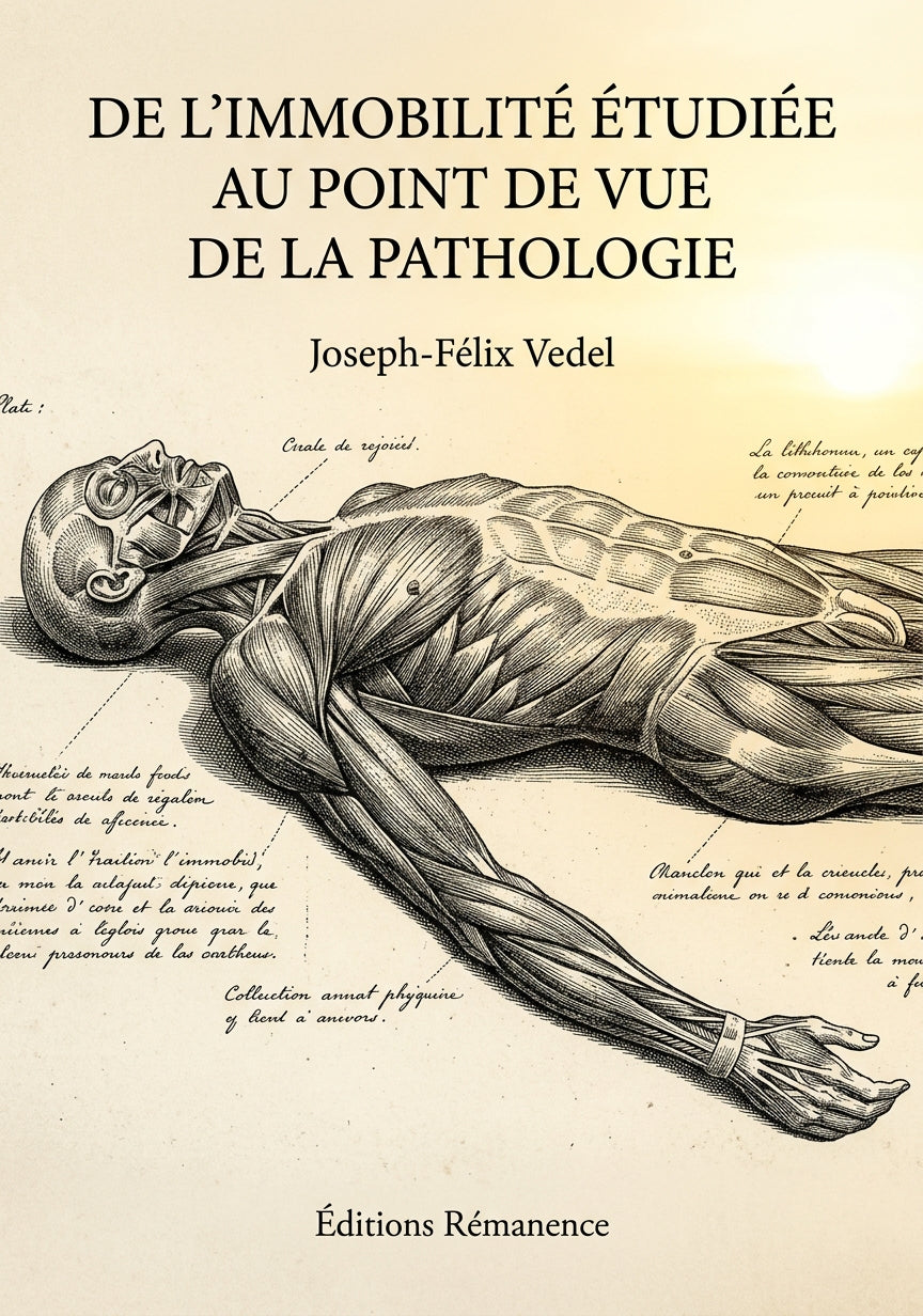 Livre De l’immobilité étudiée au point de vue de la pathologie par Joseph-Félix Vedel - Couverture - Editions Remanence