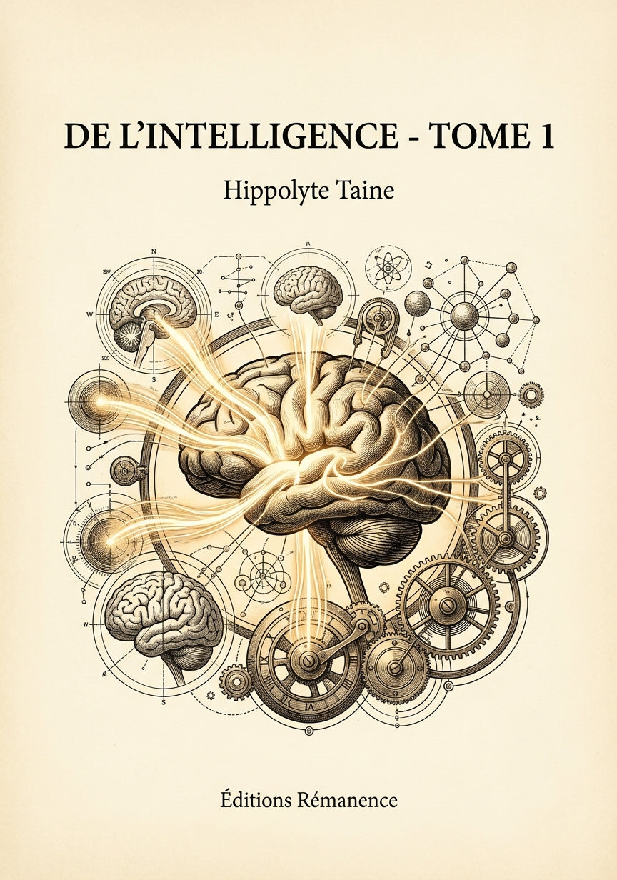 Livre De l’intelligence - Tome 1 par Hippolyte Taine - Couverture - Editions Remanence