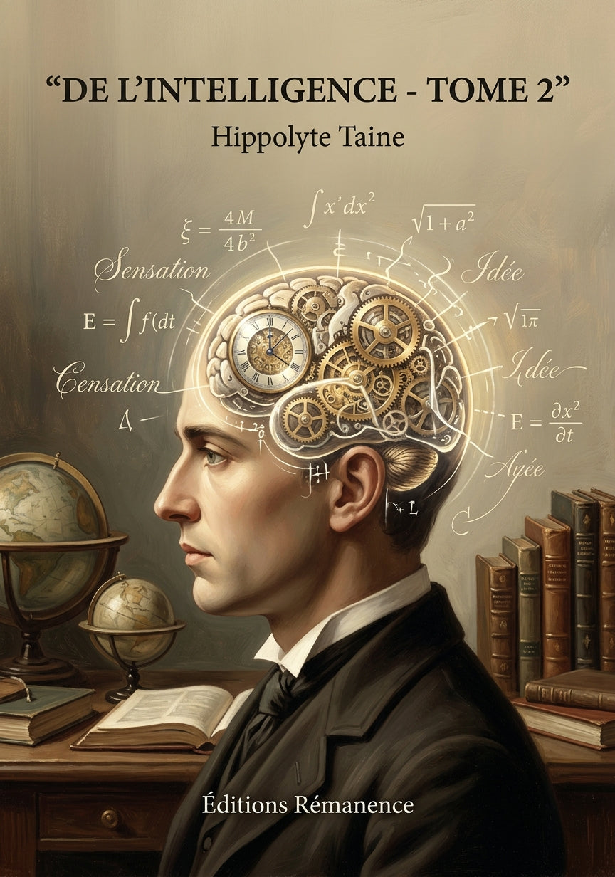 Livre De l’intelligence - Tome 2 par Hippolyte Taine - Couverture - Editions Remanence