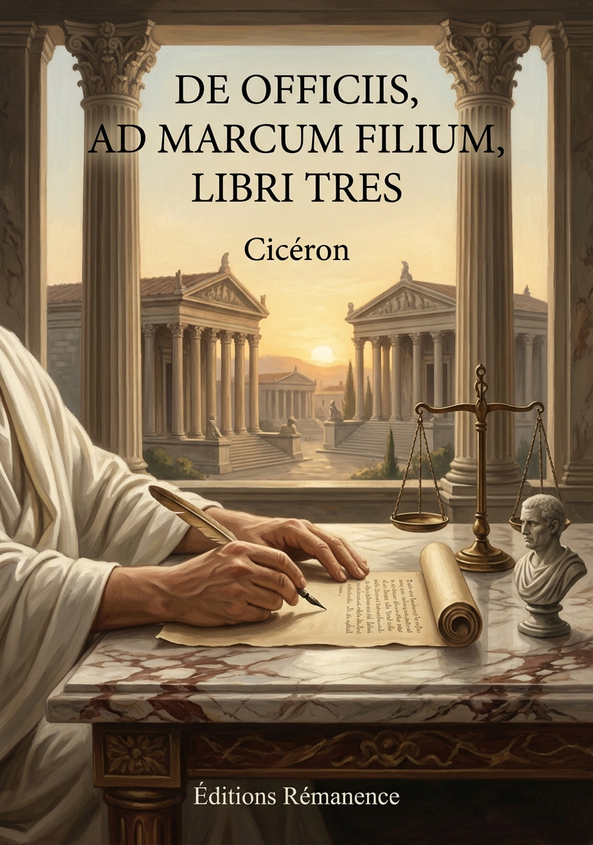 Livre De officiis, ad Marcum filium, libri tres par Cicéron - Couverture - Editions Remanence