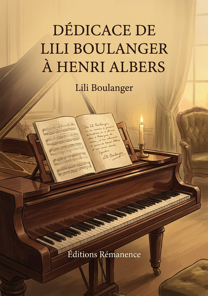 Livre Dédicace de Lili Boulanger à Henri Albers par Lili Boulanger - Couverture - Editions Remanence
