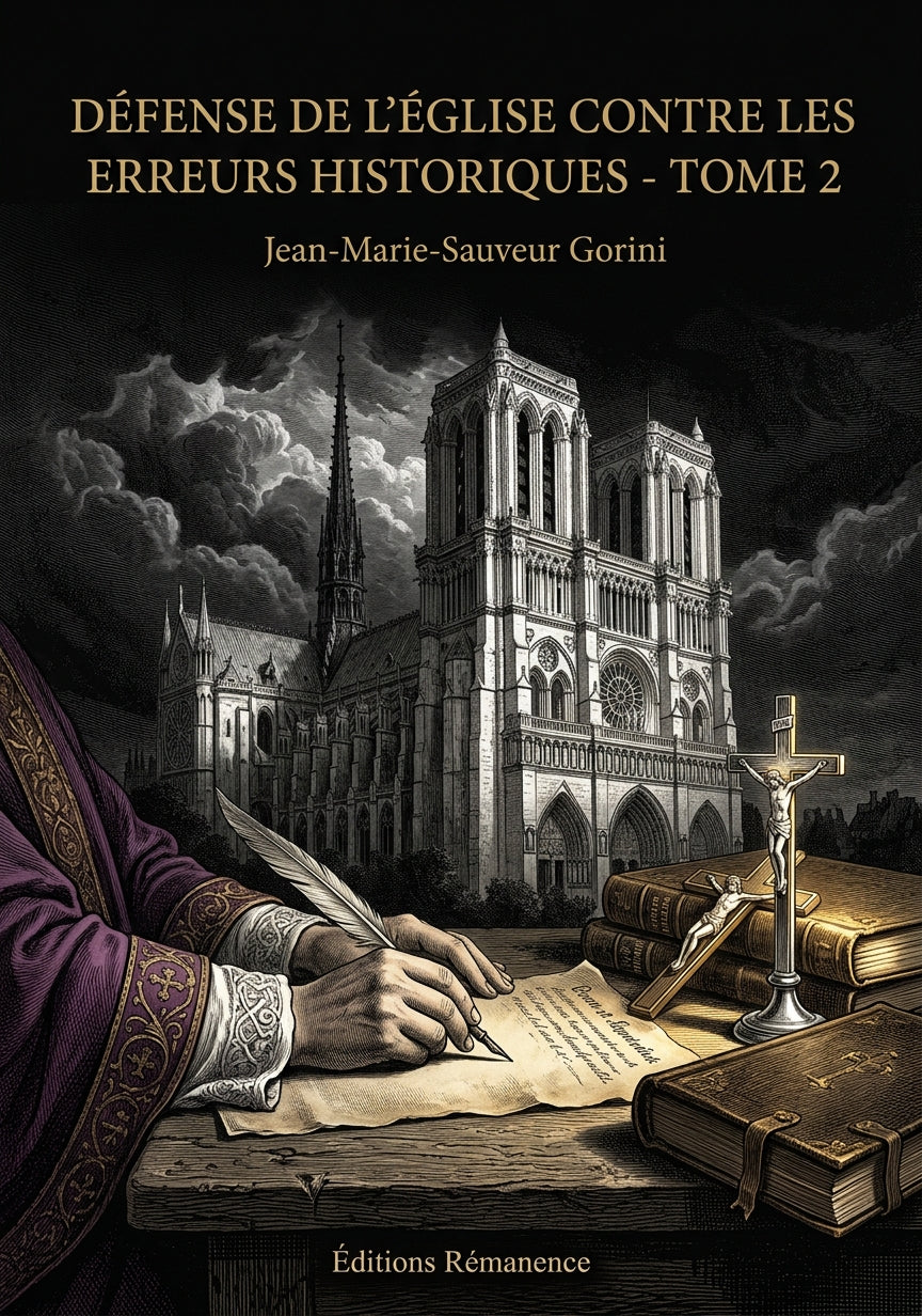 Livre Défense de l’Église contre les erreurs historiques - Tome 2 par Jean-Marie-Sauveur Gorini - Couverture - Editions Remanence