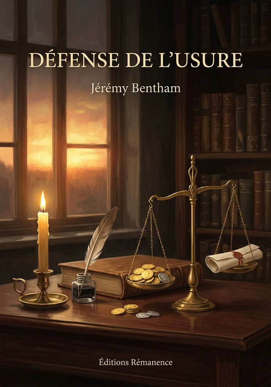 Livre Défense de l’usure par Jérémy Bentham - Couverture - Editions Remanence
