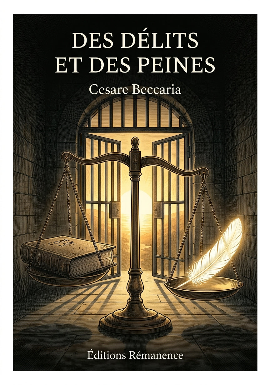 Livre Des délits et des peines par Cesare Beccaria - Couverture - Editions Remanence
