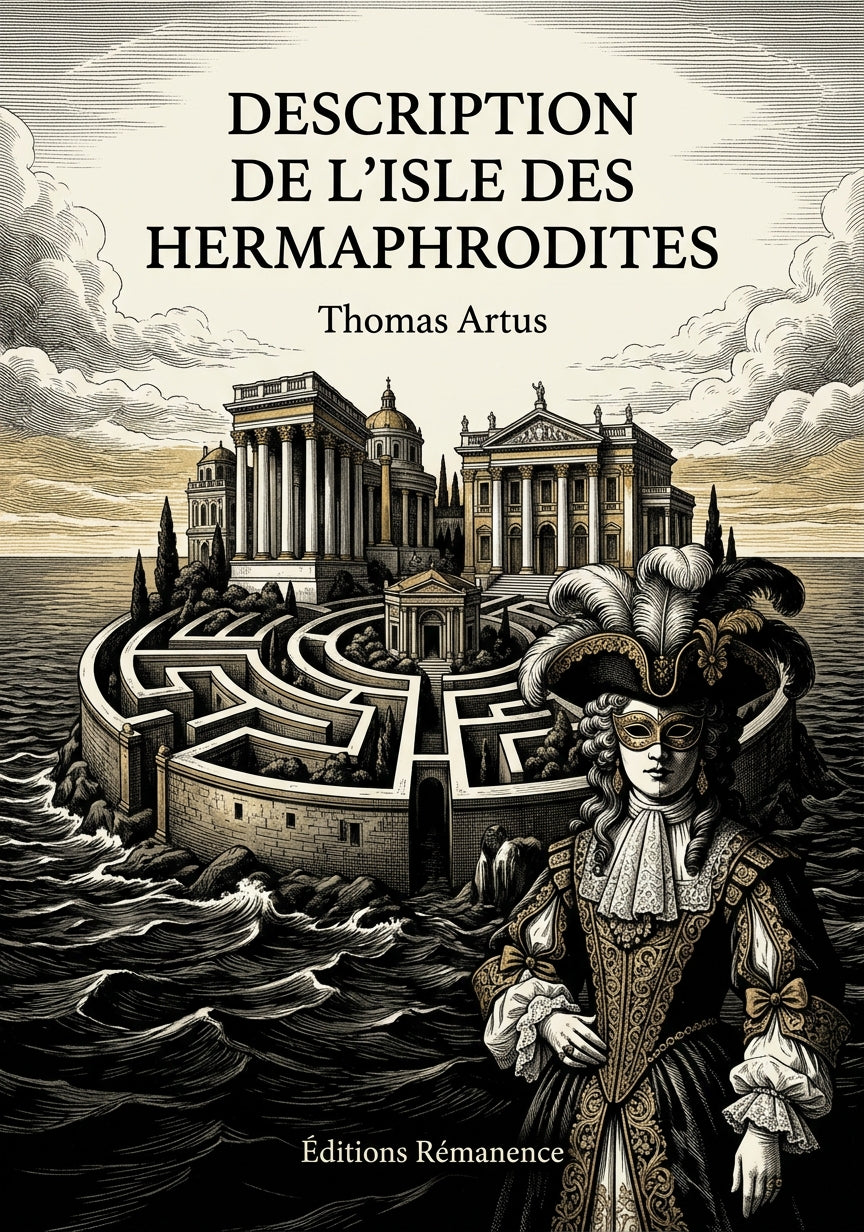 Livre Description de l'isle des hermaphrodites par Thomas Artus - Couverture - Editions Remanence