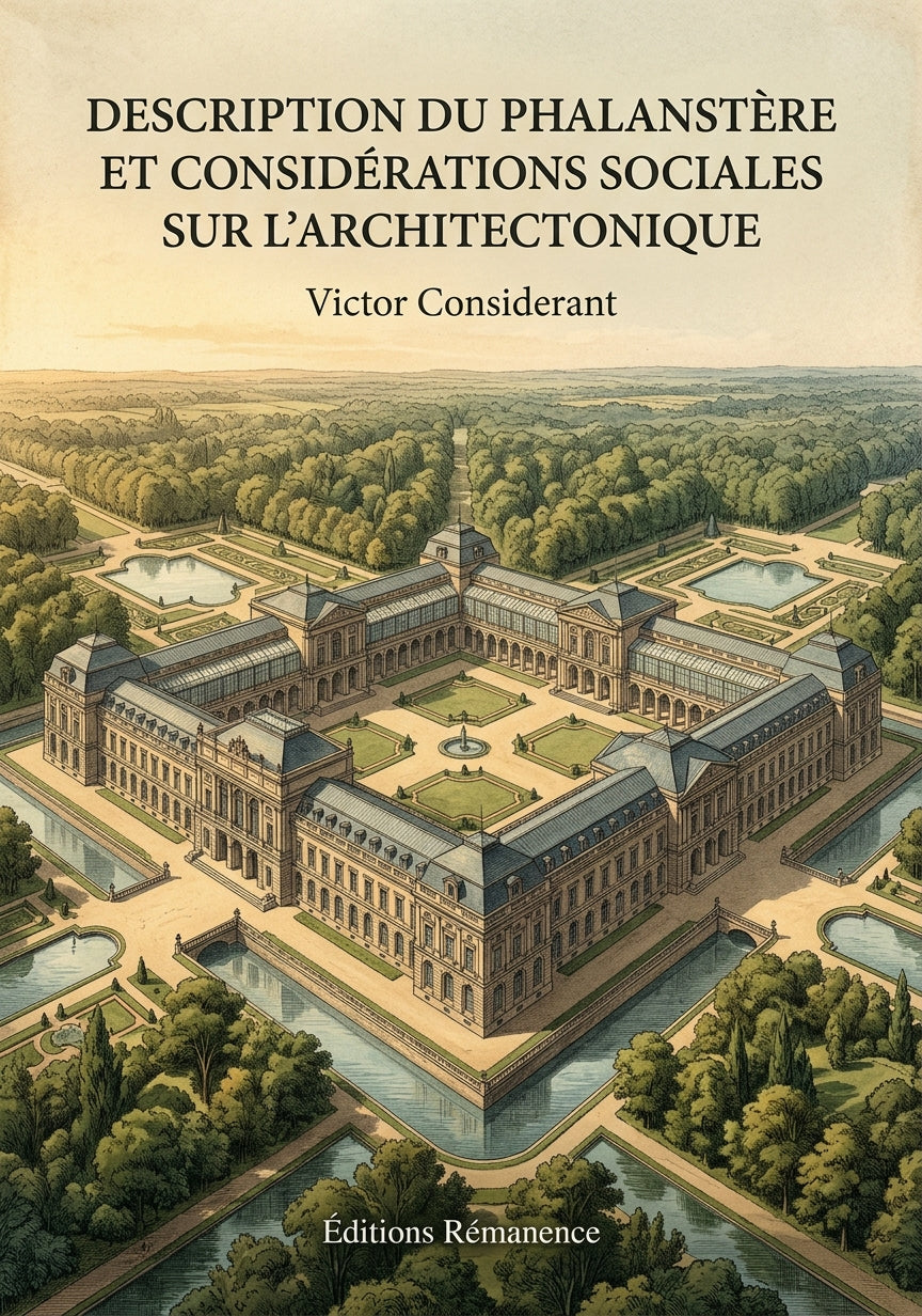 Livre Description du phalanstère et considérations sociales sur l’architectonique par Victor Considerant - Couverture - Editions Remanence
