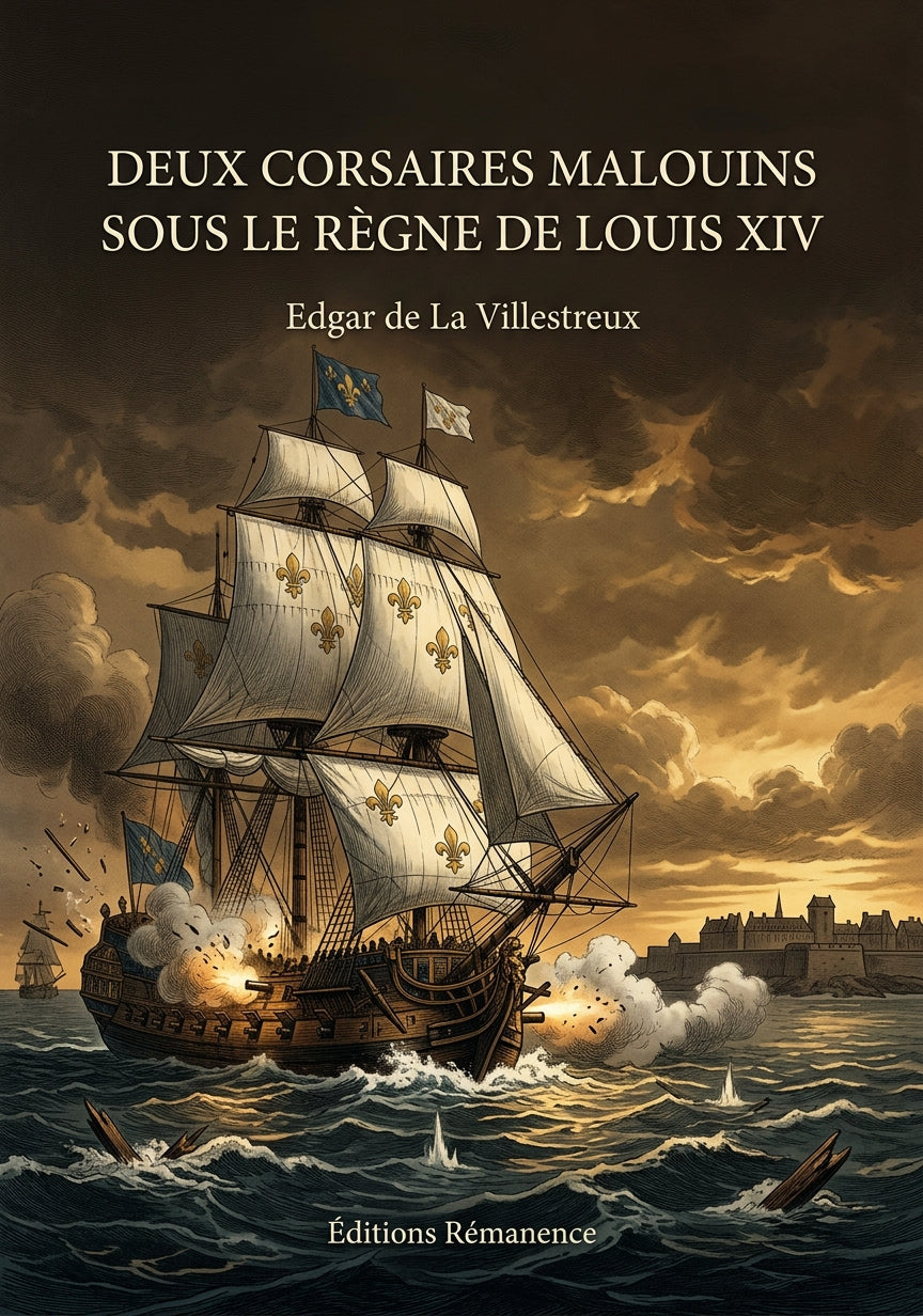 Livre Deux corsaires malouins sous le règne de Louis XIV par Edgar de La Villestreux - Couverture - Editions Remanence